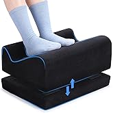 Ergonomic Foot Rest for Under Desk at Work, Multi-Angle Adjustable Height Under Desk Footrest for Office Gaming Chair, High-Density Foam Footstool Leg Elevation Pillow for Back Hip Knee Pain Relief