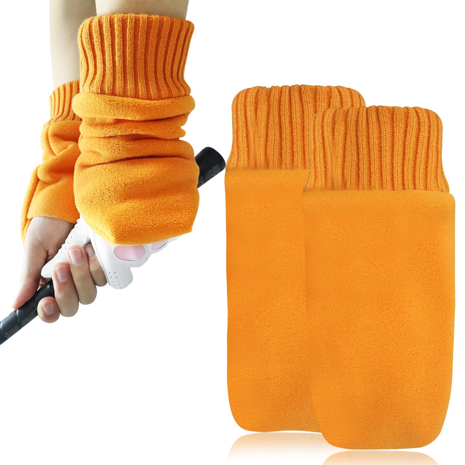 FINGER TEN Winter Golf Gloves Mittens Unisex Glove Anti-slip Thermal Sports, Winter Golf Gloves Mitts Men Women with Fleece Windproof Lining for Outdoor Golfer Golf Accessories (M, Yellow)