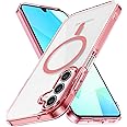 Lunivop for Samsung Galaxy A16 5G Case Hard [Compatible with Magsafe Wireless Charging] Yellowing Resistant Magnetic Cover Clear para A 16 6.7 inch 2024 Rugged Best Phone Cases Pink