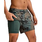 maamgic Mens 5" Gym Running Shorts for Men 2 in 1 Quick Dry Workout Athletic Shorts