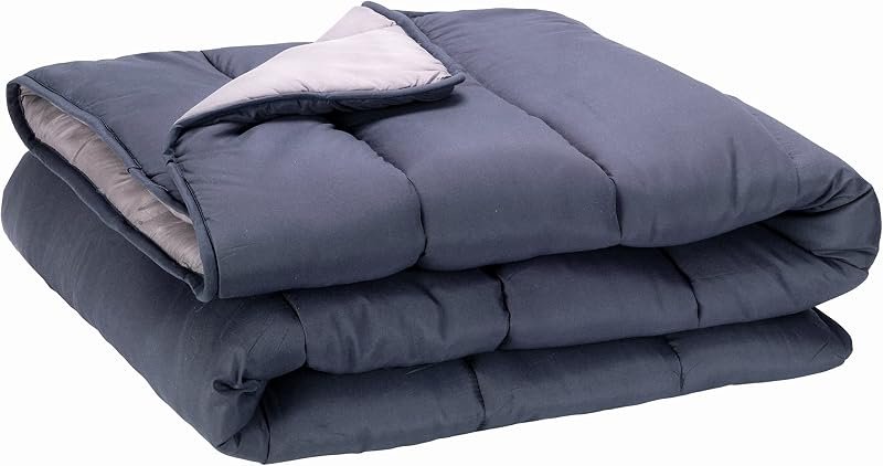 Home - Relleno Nórdico Reversible Fibra 300 gr - Edredón Cama 100/105 - Tacto Pluma, Cálido, Transpirable, Color Gris Claro/Gris Natural, 180 x 220 cm