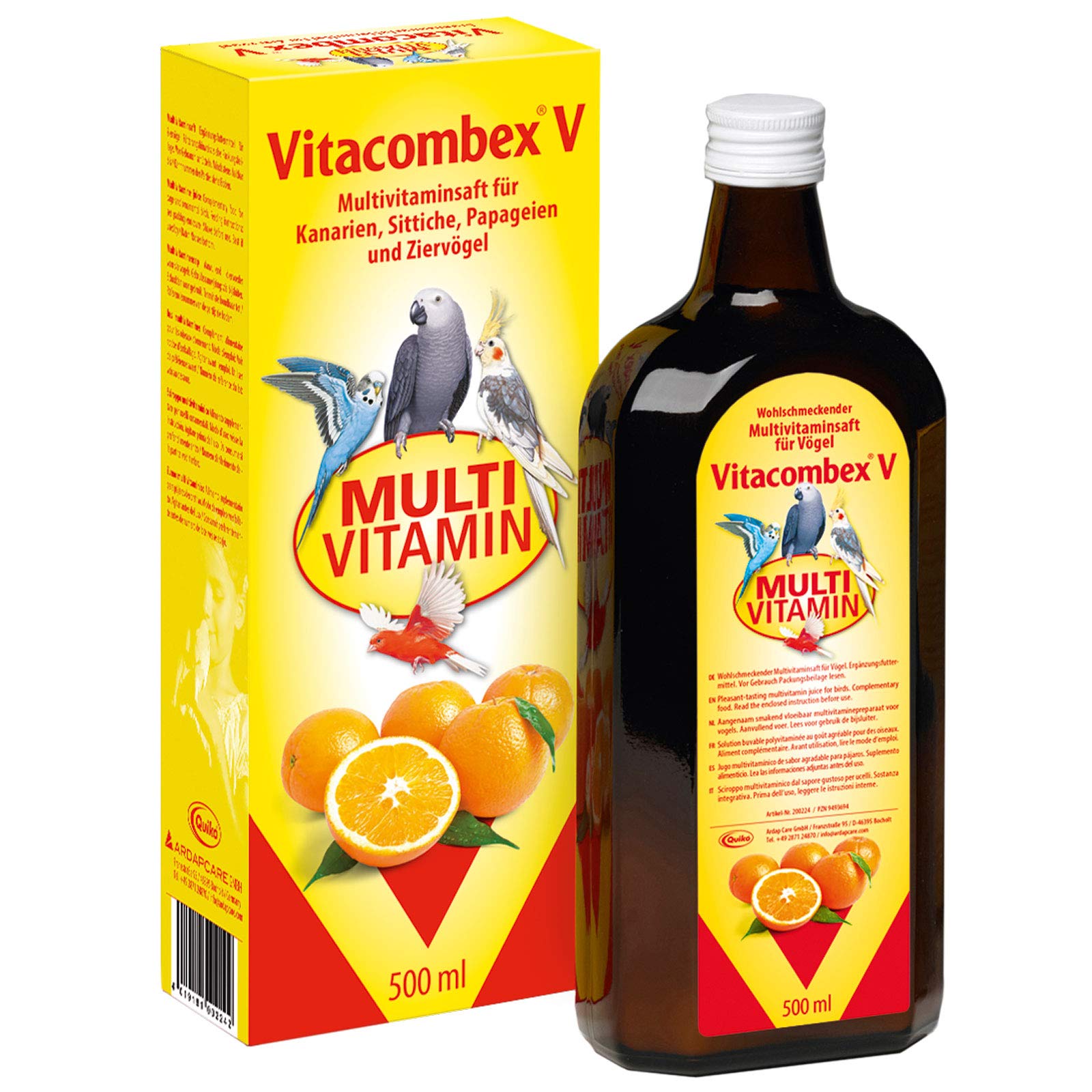 Vitacombex V Multivitamin Liquid 500 ml - for pet birds & chickens - For an optimal vitamin supply - Promotes health and condition - for young and adult birds — image 1