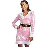 Tipsy Elves Women's Christmas Sccop Neck Sequin Dresses - Fun Festive Holiday Sequin Dress for Women
