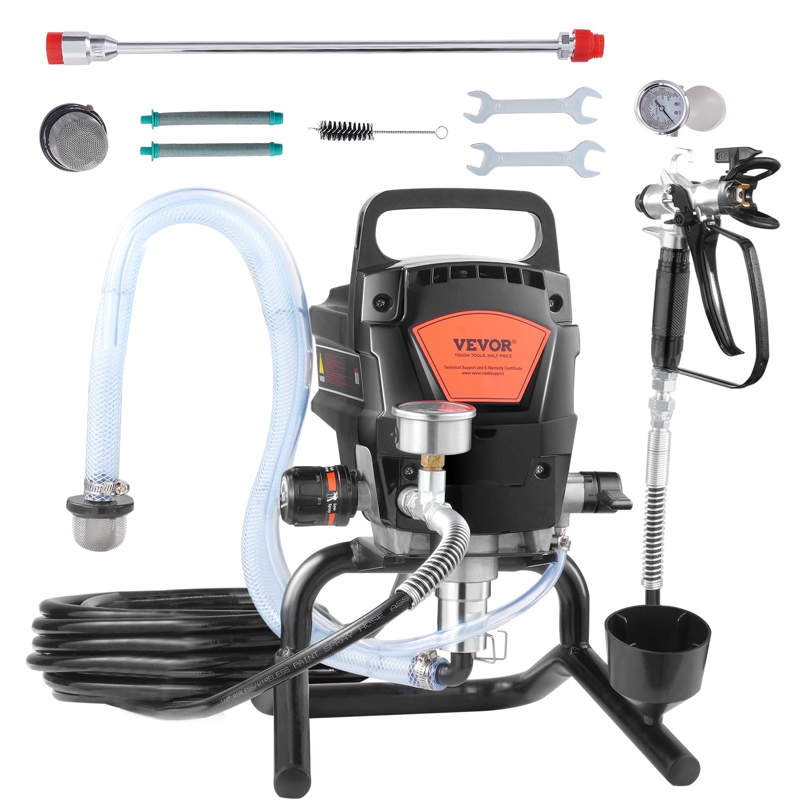Photo 1 of /*/* NO LIGHT TO INDICATE IT IS ON **
VEVOR 950W Stand Airless Paint Sprayer, 3000PSI High Efficiency Electric Airless Sprayer, Handheld Paint Sprayers for Home Interior and Exterior Furniture and Fences, Fine and Even Painting Effect