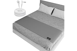 SENEDY HEALTH Grounding Sheets for Queen Size Bed, Grounding Bed Sheets with 10% Silver Fiber, Earth Connected Sheets for Better Sleep, Energy, Pain Relief, Inflammation, Gray, 27"*60"