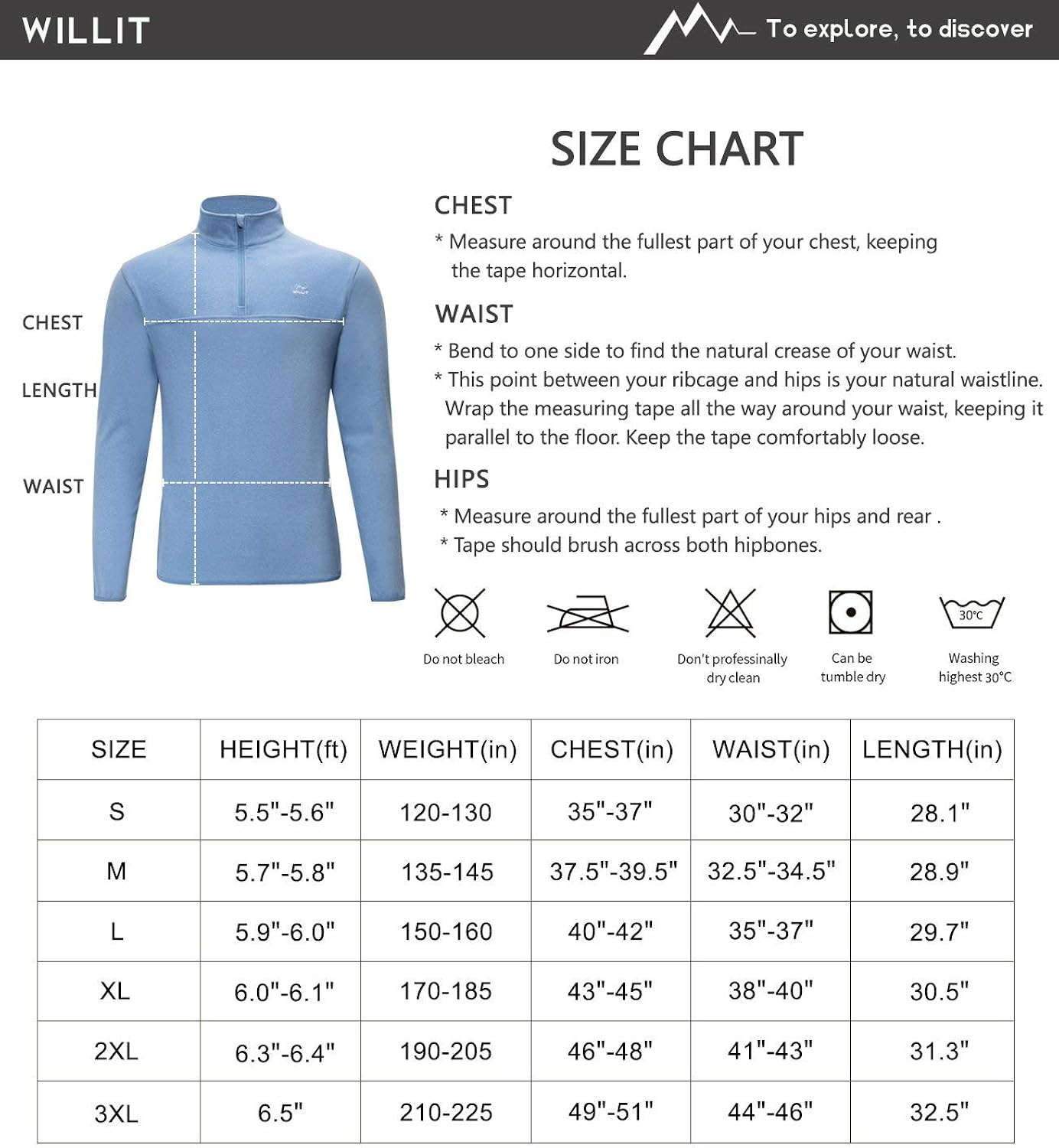 Willit Men's Fleece Golf Pullover Sweaters Quarter-Zip Hiking 1/4 Zip Thermal Jacket Lightweight: Clothing