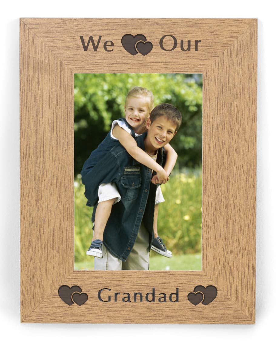 We Heart Our Grandad 6x4 Picture Photo Frame Photoframe For Birthday Love Fathers Day From Granddaughter Grandson