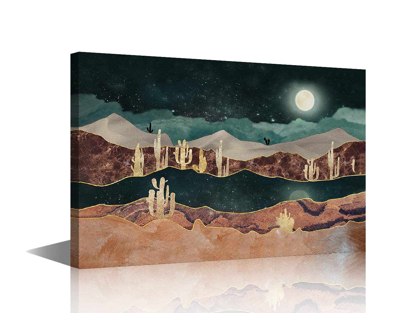 Canvas Wall Art Abstact Mountain Painting Print for Bedroom Living Room Bathroom Home Office Wall Decoration Stretch and Wraped with Frame Ready to Hang 16x24inch (40x60cm) — image 1