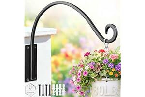 Plant Hanger Bracket｜Hand-Forged Heavy Duty Shepherds Hook Plant Hooks (2 Pieces / 16") Outdoor Durable and Stable for Hangin
