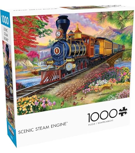 Cobble Hill 1000 Piece Puzzle - Railroads Of America, Includes Poster, Linen Finish, Made In USA - View #4