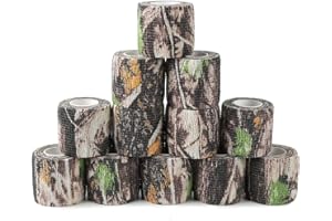 Yoo & Main 12 Roll Camouflage Tape Self Adherent Cohesive Bandage Wrap Rifle Shotgun Camo Wrap Tape Military Camo Stretch Form Bandage