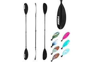 HIKULA Adjustable Carbon Fiber Shaft Kayak Paddle, Kayaking Oars with Reinforced Nylon Blade for Adults, 4 Piece, 86in/220cm to 90in/230cm