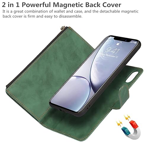 iCoverCase for iPhone XR Wallet Case with Card Holder and Wrist