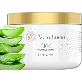 Aloe Vera Cream for Skin – Soothing Moisturizer for Dry, Itchy, or Sensitive Skin, Sunburn Relief, Hydrating Face & Body Cream, Non-Greasy, Fragrance-Free