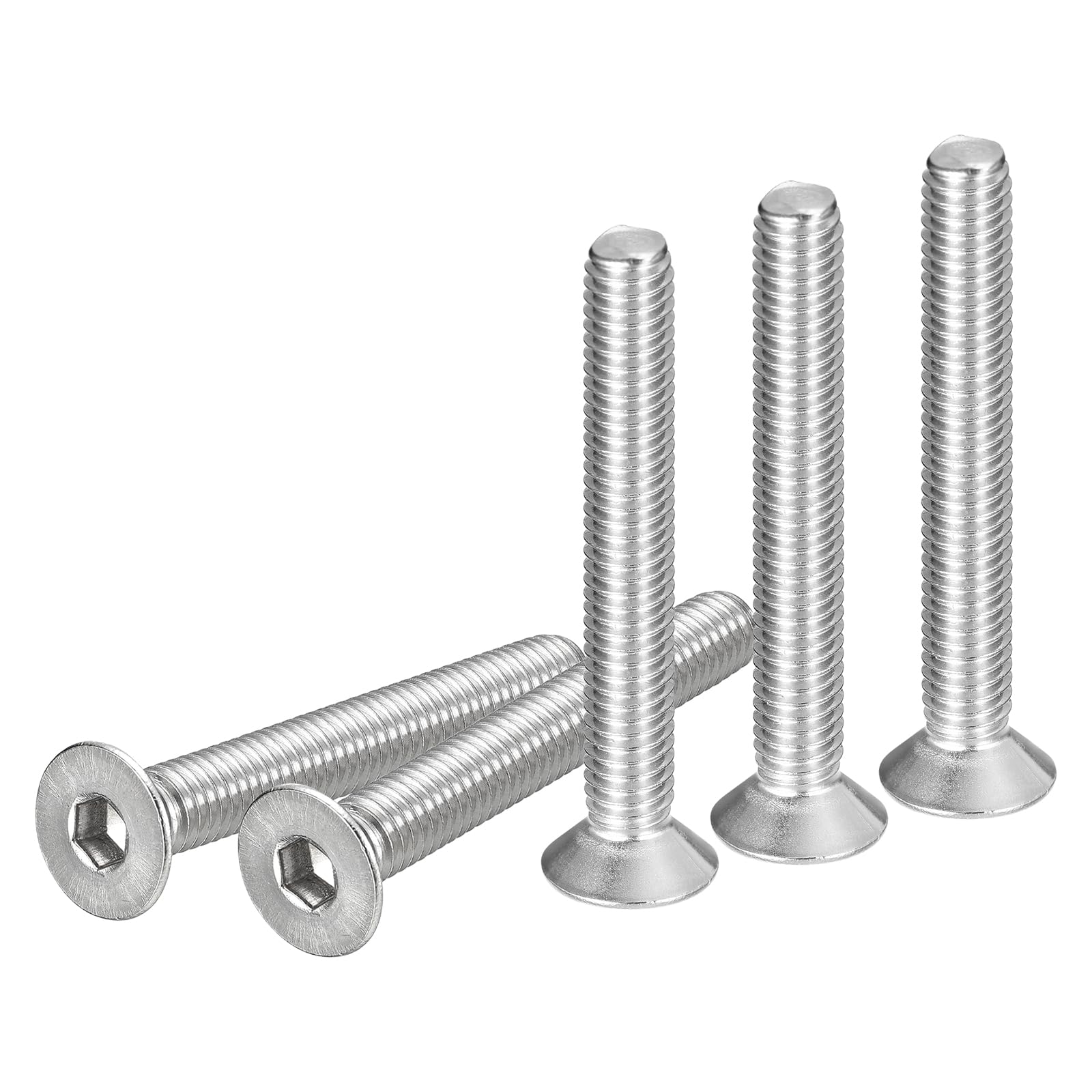 DTGN M6-1 x 45mm Flat Head Socket Cap Screws, 25 Pack 304 Stainless Steel Hex Socket Flat Head Screws, Full Thread, Countersunk Bolts — image 1