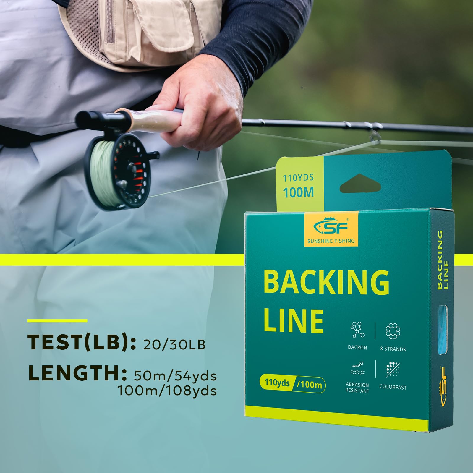 SF Fly Fishing Dacron Braided Backing Line Trout Line 20LB 100m/108yds Blue on Galleon Philippines