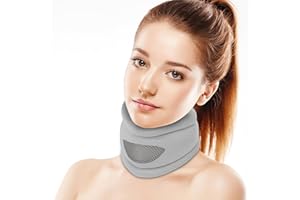 SLYWARY Neck Brace, Soft Foam Neck Braces for Neck Pain and Support, Adjustable Cervical Collar Keep Vertebrae Stable and Aligned, Relief of Cervical Spine Pressure for Sleeping(Grey, Large, 11.8-21.7 inch)
