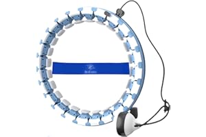 ROESHA Smart Weighted Infinity Hula Hoop for Adults Weight Loss with 24 Detachable Knots, Workout Resistance Band, Fitness Massage Abdomen Exerciser, Waist Trainer with Auto Spinning Ball