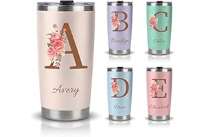 Personalized Tumbler with Monogrammed - 20 Oz Vacuum Insulated Custom Tumbler with Lid, Stainless Steel Custom Coffee Tumbler