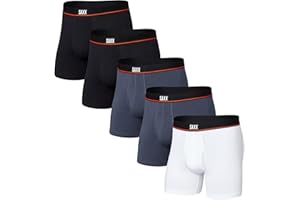 SAXX Underwear Co. Men's Underwear with Pouch Non-Stop Stretch Cotton Boxer Brief Fly 5Pk