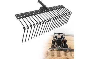 48" (122cm) 3-Point Tractor Landscape Rake, Category 0/1 Hitch Compatible, Heavy Duty Powder Coated Steel Pine Straw & Yard W