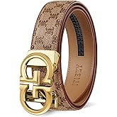 ITIEZY Ratchet Belts for Men - Leather Click Belt for Casual Dress 1 3/8", Mens Adjustable Belt Trim to Fit