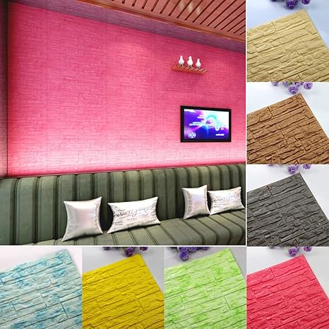JiaMeng Pegatinas de Pared DIY 3D ladrillo PE Espuma ...