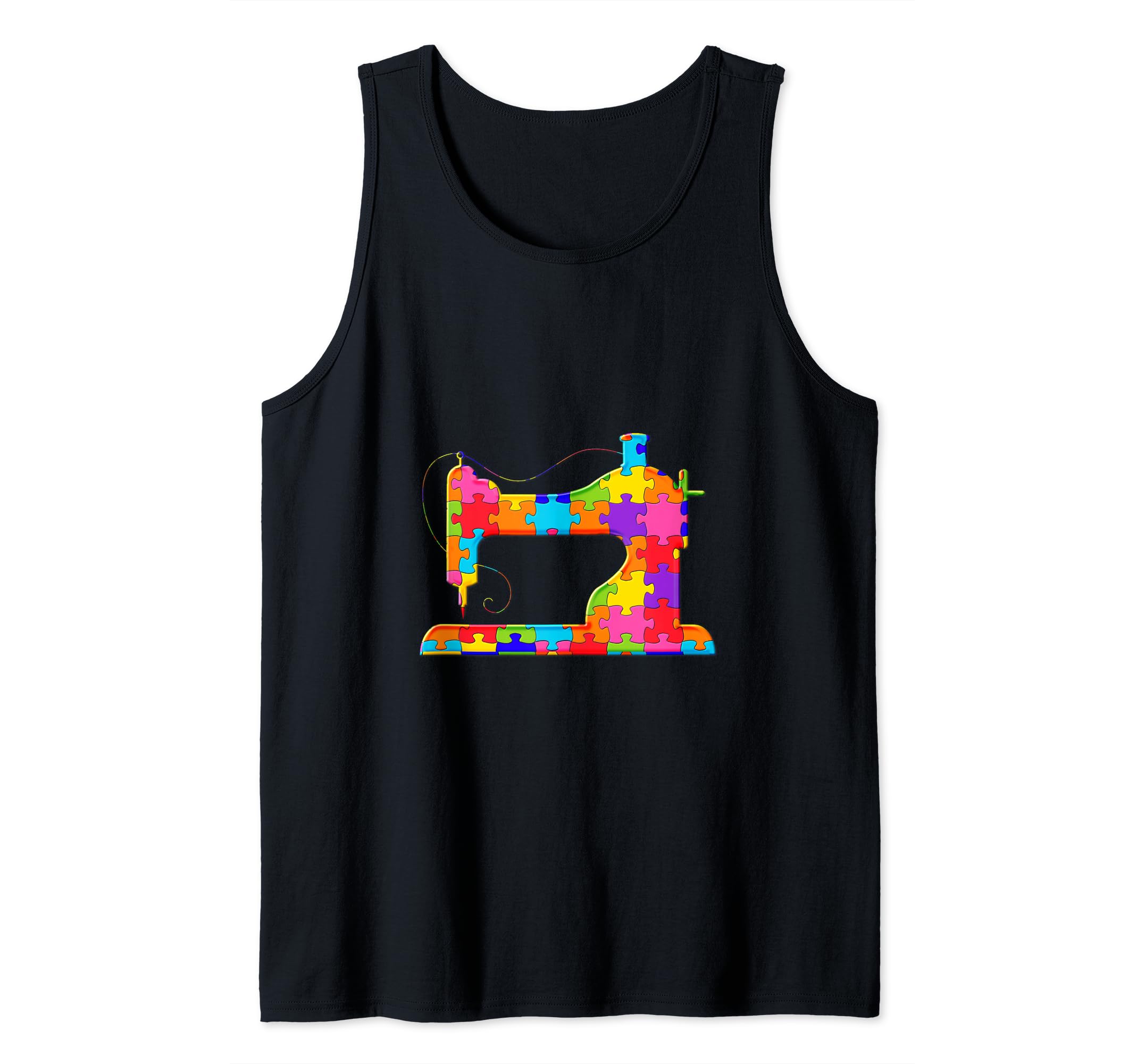 Sewing Machine Tailor Puzzle Autism Puzzle Tank Top