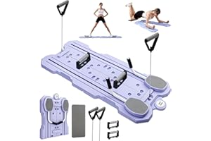 VaniaFam Pilates Board for Home Workout, Portable Foldable Pilates Reformer Set，Multifunctional Pilates Slider Pilates Machin