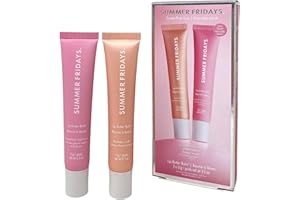 Summer Fridays Lip Butter Balm Sweet Pink Duo - Conditioning Tinted Lip Balm + Overnight Mask for Instant Shine + Color - Infused with Hydrating Shea Butter - Pink Sugar + Birthday Cake (2 Count)
