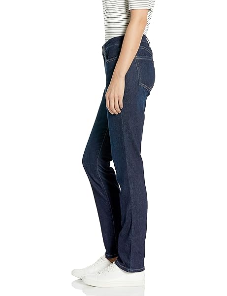AMAZON ESSENTIALS WOMEN’S JEANS, MID RISE STRAIGHT LEG STYLE, DARK WASH, SLIM FIT