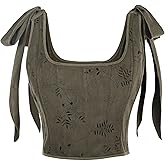 Nuoqi Renaissance Corset Women Pirate Corset Top Floral Overbust Boned Bustier Bodice