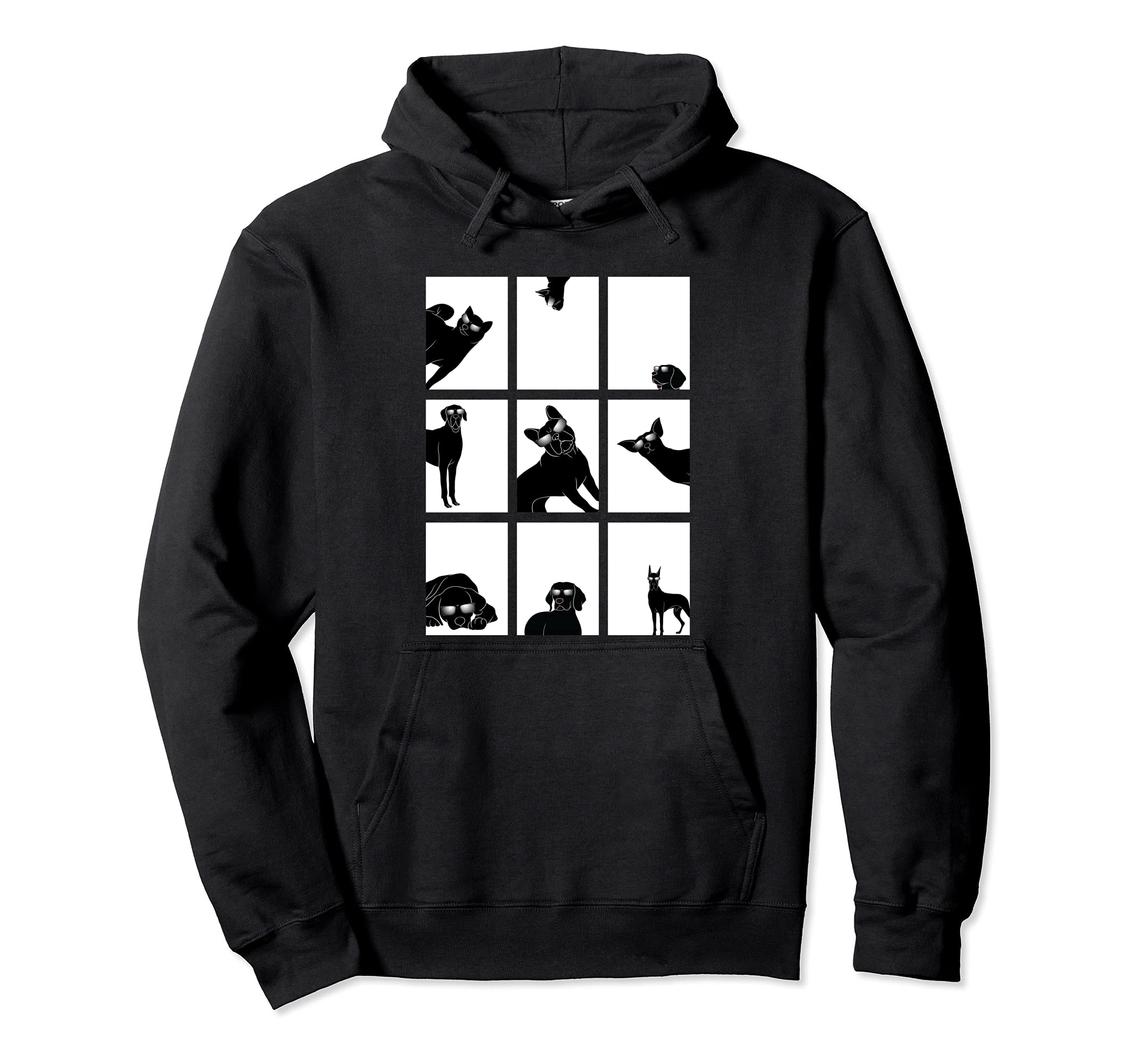 Puppy Lovers Black and White Dog Lovers Pet Mom Dog Collage Pullover Hoodie