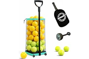 BERONEX Tennis Ball Hopper & Picker Basket, Holds 50+ Tennis Balls or 40+ Pickleballs Lightweight Retriever Collector, Durabl