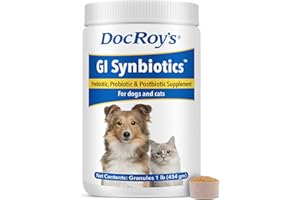 REVIVAL ANIMAL HEALTH Doc Roy’s GI Synbiotics Probiotic & Prebiotic Granules for Dogs & Cats – Digestive & Immune Health Supplement with Live Cultures, BgMOS & Beta Glucans – Chicken Flavor – 454g Granules