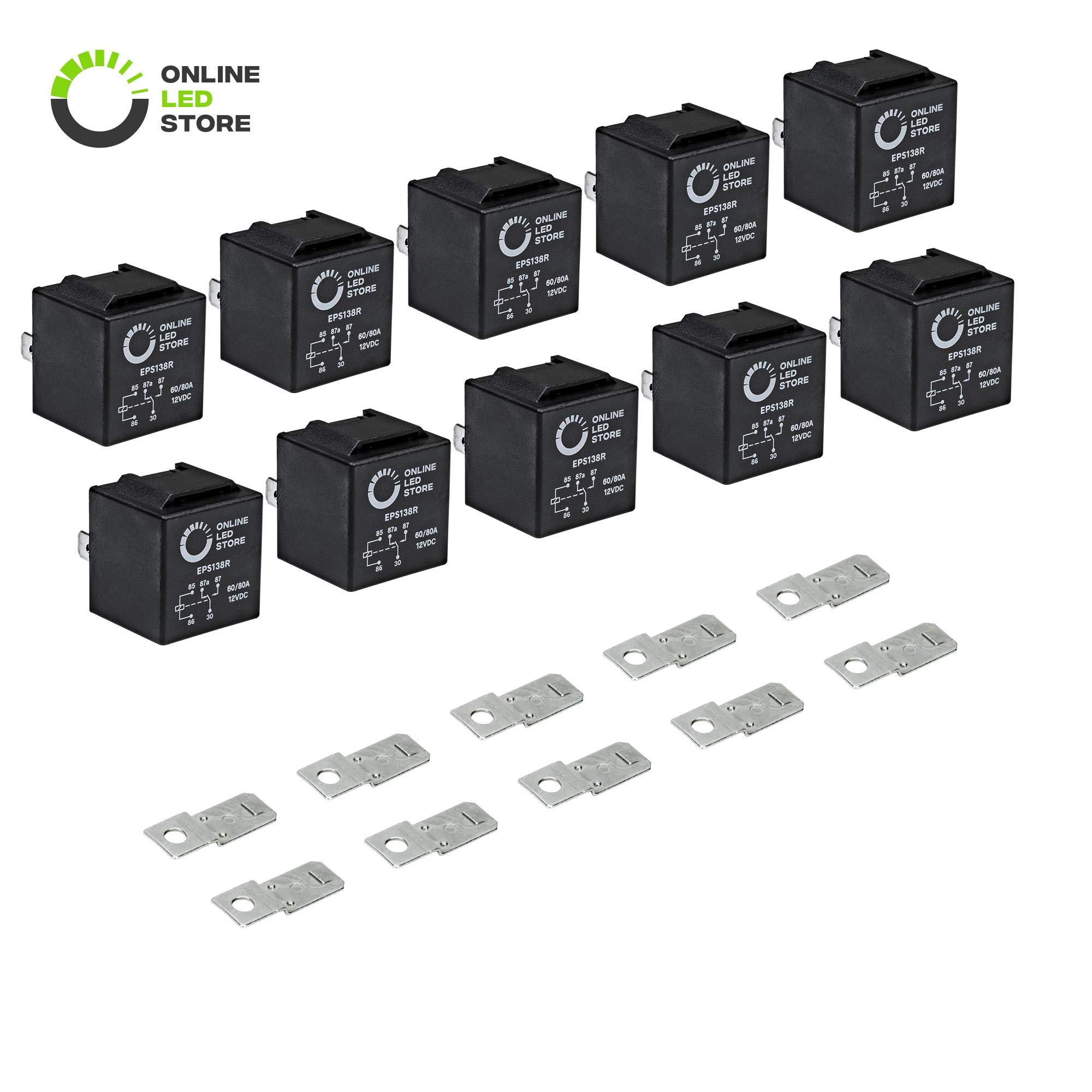 Online Led Store 10 Pack Bosch Style 5 Pin 12v Relay Switch Spdt