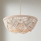 Possini Euro Design Possini Euro Darcy 28 1/4" W Brass and Natural Wood 6-Light Cottage Core Chandelier