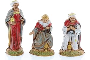 Moranduzzo Three Wise Men Set Suitable for 2.36 inch Crib Scale 1:32 – MINI 6 – Unbreakable Figurine, 1700s Style, Hand-Painted, Sculptor M. Landi, Made in Italy