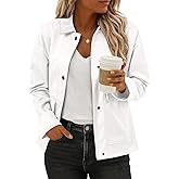 EVALESS Jackets for Women Fall Fashion 2025 Lightweight Coat Button Down Cropped Shackets With Pockets