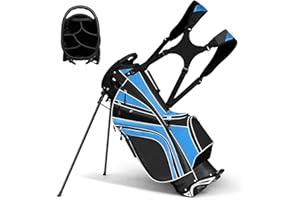 OFFICEJOY Golf Stand Bag, Golf Club Bag w/6 Large Way Top Dividers & 7 Pockets, Lightweight Golf Carry Bag w/Ergonomic Dual Straps & 2 Aluminium Pole, Lightweight Golf Bag for Men & Women
