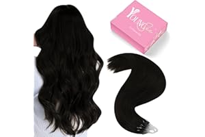 YoungSee Microlink Hair Extensions Human Hair Dark Brown 18 Inch Brown Micro Loop Human Hair Extensions Pre Bonded Microbead 