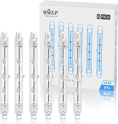 WAXP R7s 230W Dimmable Halogen Bulbs 118mm 2700K 4880lm Pack of 6