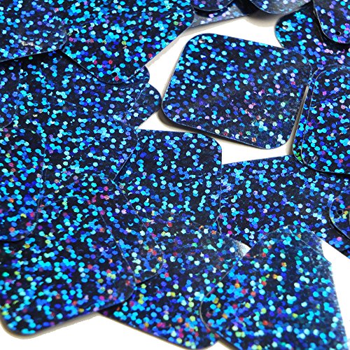 Sequin Square Diamond 1.5 inch Sapphire Blue Giltter Hologram Couture Loose Paillettes. Made in USA.