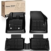 YHTAUTO Floor Mats Fit 2013-2016 Ford Fusion, TPE Floor Liners All-Weather Protection Custom Fit, 1st & 2nd Row, Set of 3 Black