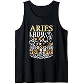 Aries Lady Shirt Astrology Zodiac Sign Aries Woman Girl Tank Top