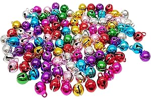 MANSHU 1/4-Inch Jingle Bell/Small Bell/Mini Bell DIY Bracelet Anklets Necklace Knitting/Jewelry Making, 100pcs, Colorful