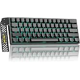 Aula MINI60 HE PRO Wireless Gaming Keyboard 60%,Hall Effect Rapid Trigger Magnetic Keyboard,8000Hz Polling,Tri-Mode(BT5.0/2.4GHz/USB-C),RGB Hot Swappable Compact Mechanical Keyboard for Gamer(Black)