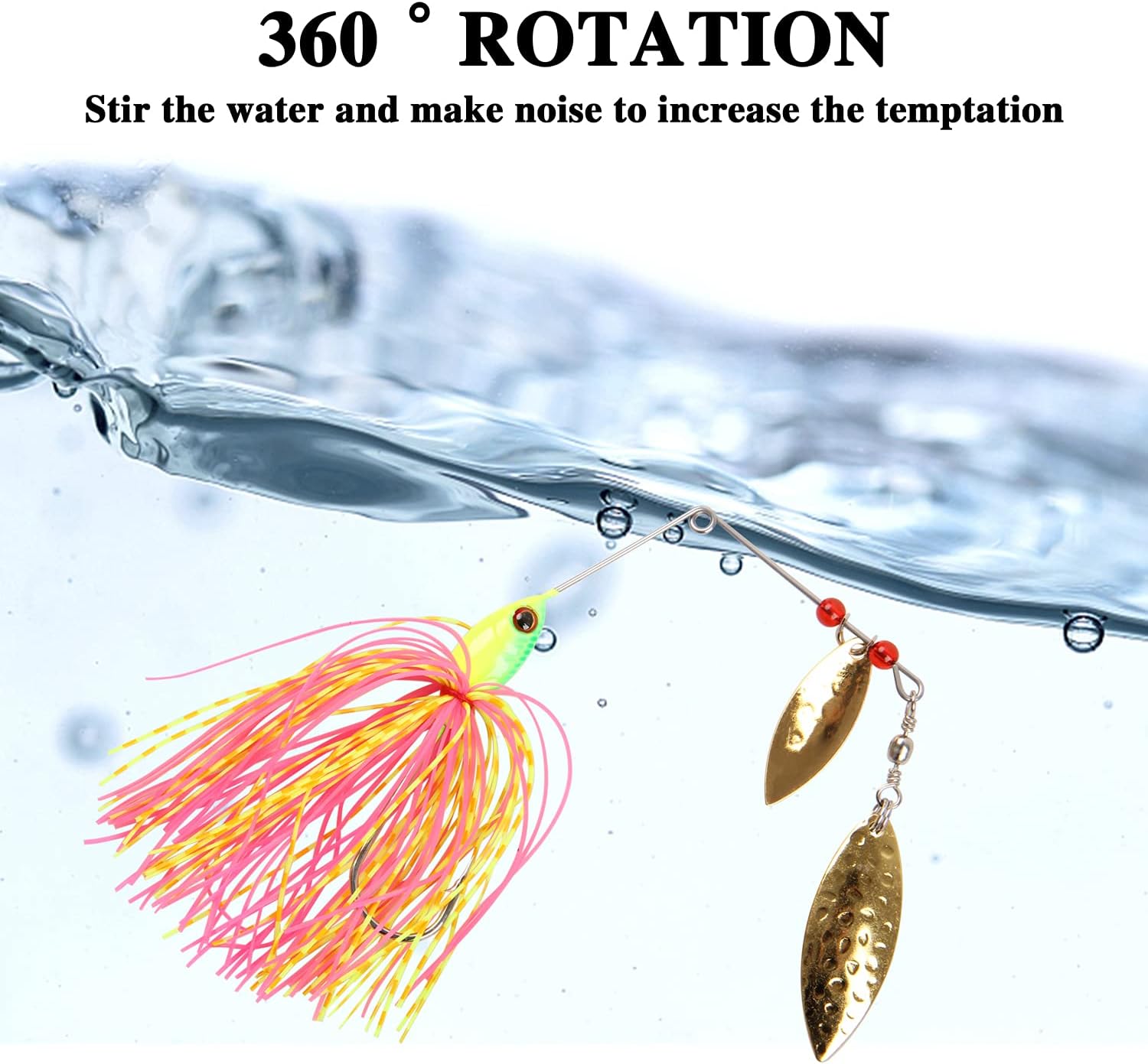 Fishing Lures Spinnerbait, 12pcs Bass Trout Salmon Walleye Hard Metal Spinner Baits Kit Jig Hooks Lures for Freshwater Saltwater Fishing : Sports & Outdoors