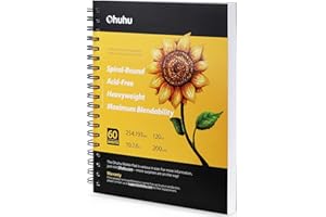 Ohuhu Marker Pads Art Sketchbook, 7.6"x10" Large Paper Size, 120LB/200GSM Heavy Smooth Drawing Papers, 60 Sheets/120 Pages, Spiral Bound Sketch Book for Alcohol Markers Christmas Gift