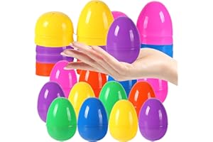 Biubumtu 12Pcs Plastic Bright Easter Eggs Assortment, 3.15'' Fillable Easter Eggs Bulk, Large Easter Eggs Empty, Perfect for Easter Egg Hunt/Surprise Egg